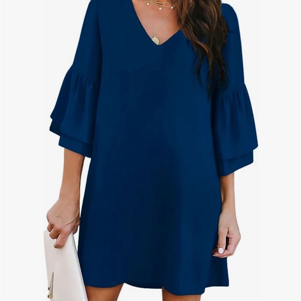 BELONGSCI V Neck Shift Dresses, Size S